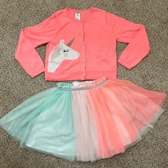 Carter's Other - Carter’s size 4/5 unicorn cardigan and tutu